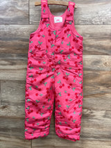 Children's Place Cherry Print Snow Bib Overalls Pink sz 4T