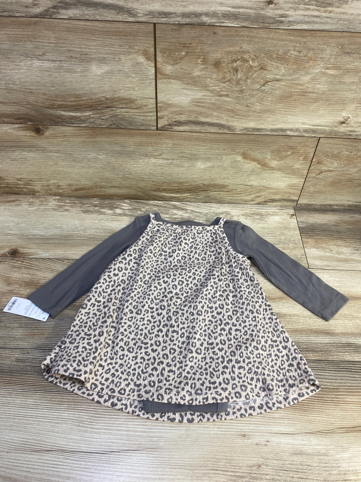 NEW Carter's 2pc Long Sleeve Bodysuit & Leopard Dress Set Grey sz 12m