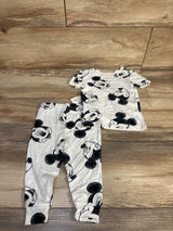 NEW Disney Junior Mickey 2pc Short Sleeve Viscose Snug Fit Pajama Set White sz 18m