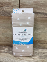 NEW Copper Pearl Bamboo Swaddle Blanket in Twinkle Beige 46x46''