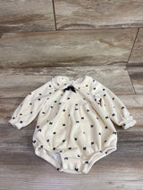 Cat & Jack Long Sleeve Velvet Bubble Romper Cream sz 6-9m