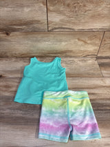 Jumping Beans Active 2pc Tank Top & Shorts Set Teal sz 18m
