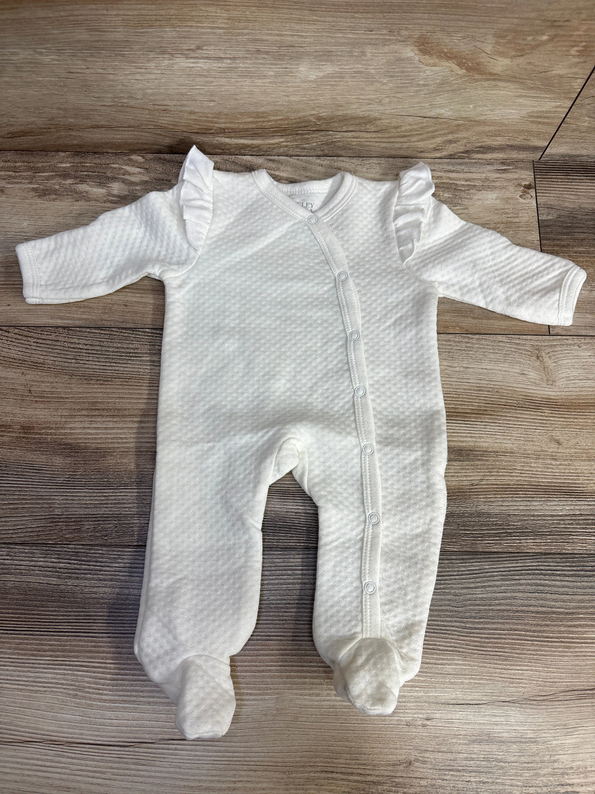 Badgley Mischka Textured Coverall White sz 0-3m