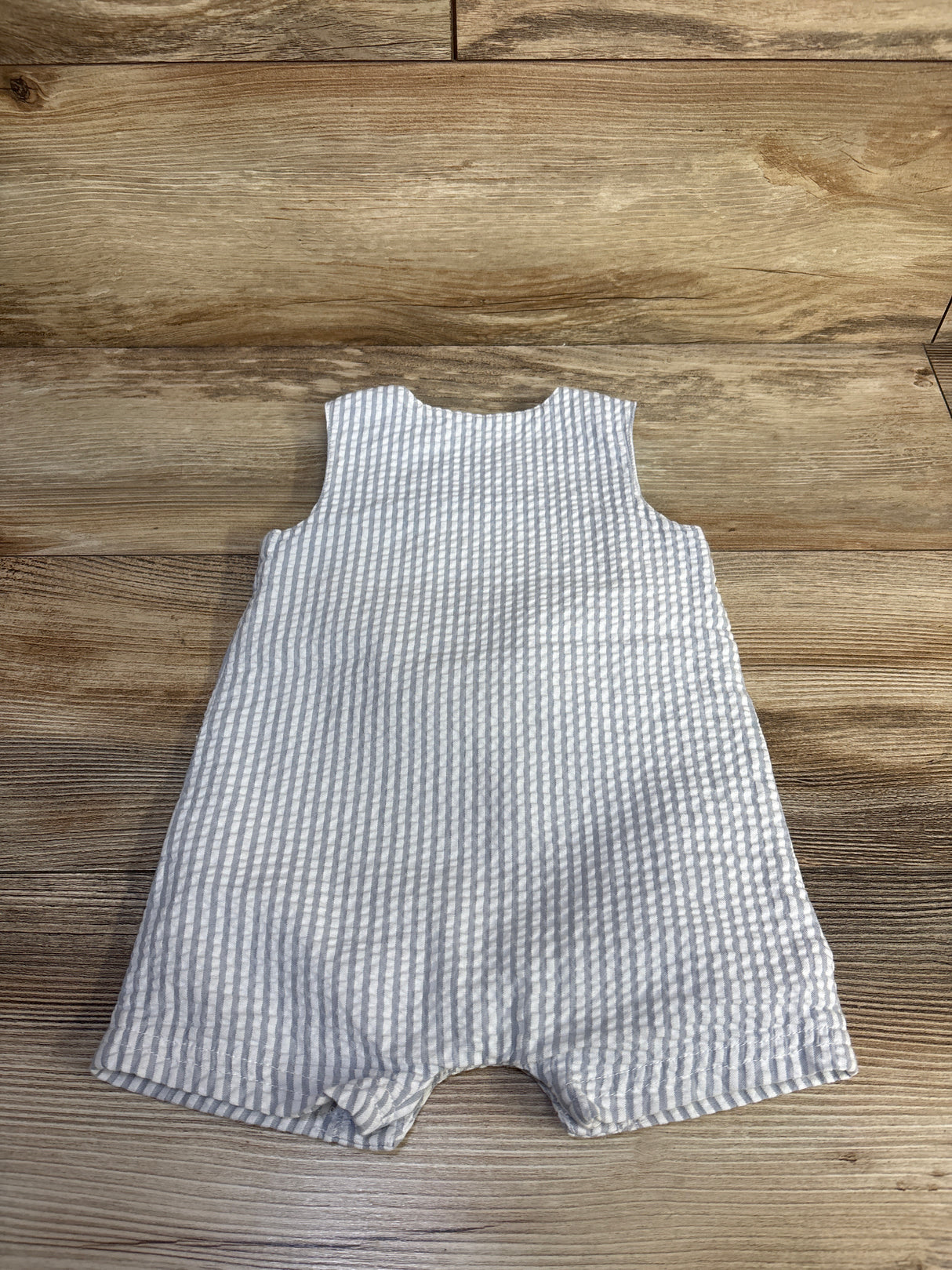 Little Me Baseball Seersucker Shortie Romper White sz 12m