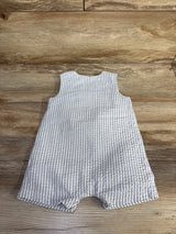 Little Me Baseball Seersucker Shortie Romper White sz 12m