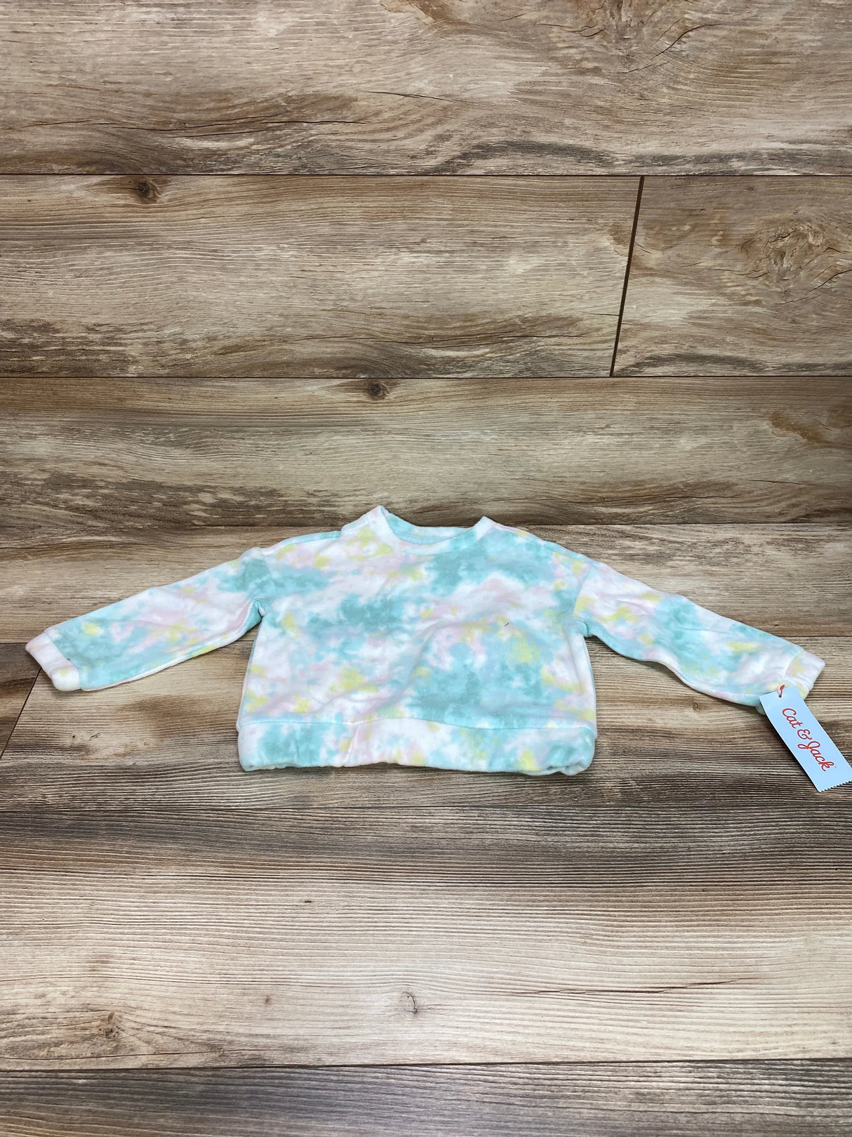 NEW Cat & Jack Tie-Dye Fleece Sweatshirt Green sz 2T