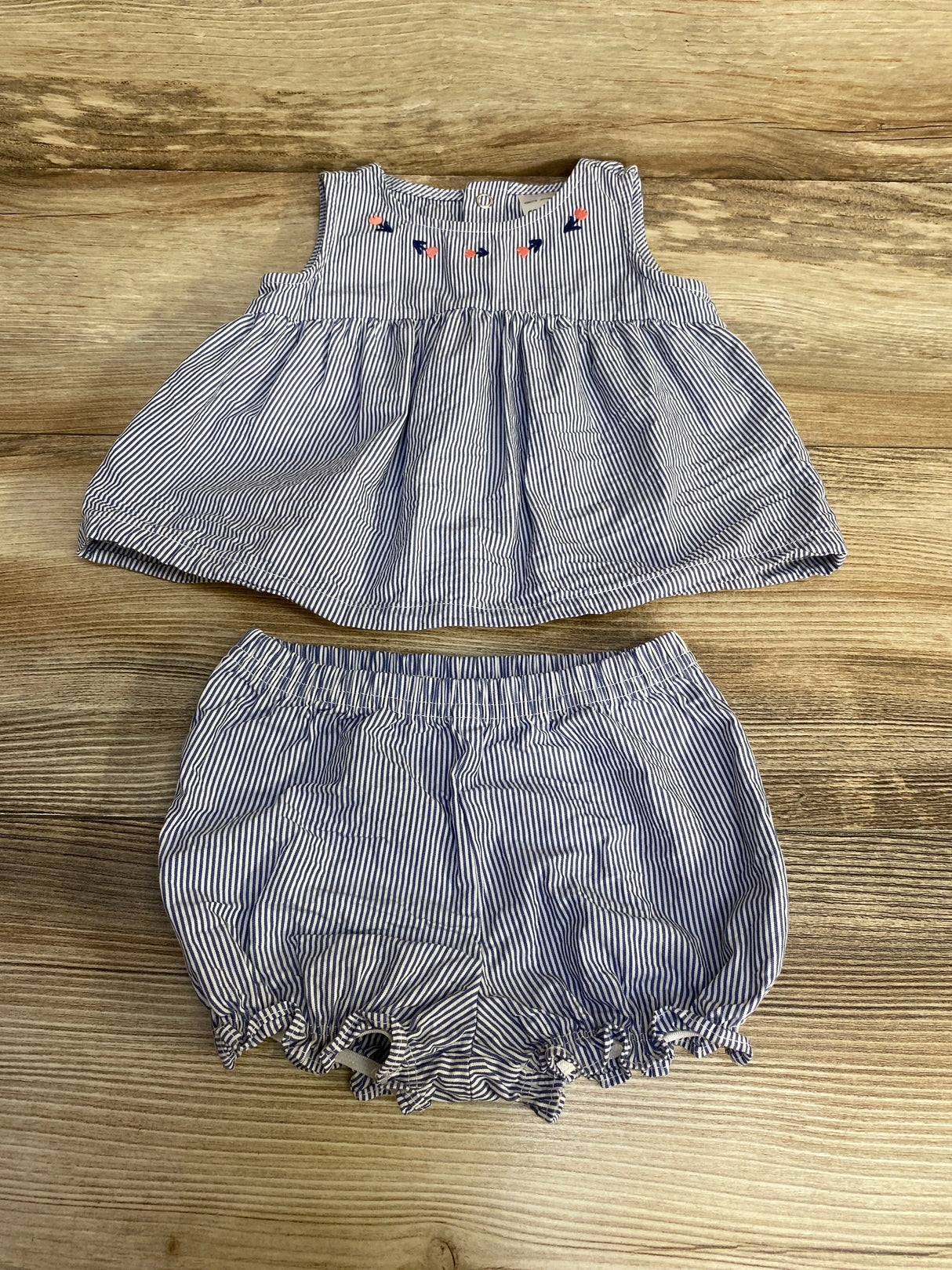 Just One You Striped Top & Shorts Navy sz 9m