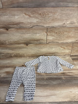 Cat & Jack 2pc Ribbed XO Shirt & Pants Set White sz 6-9m