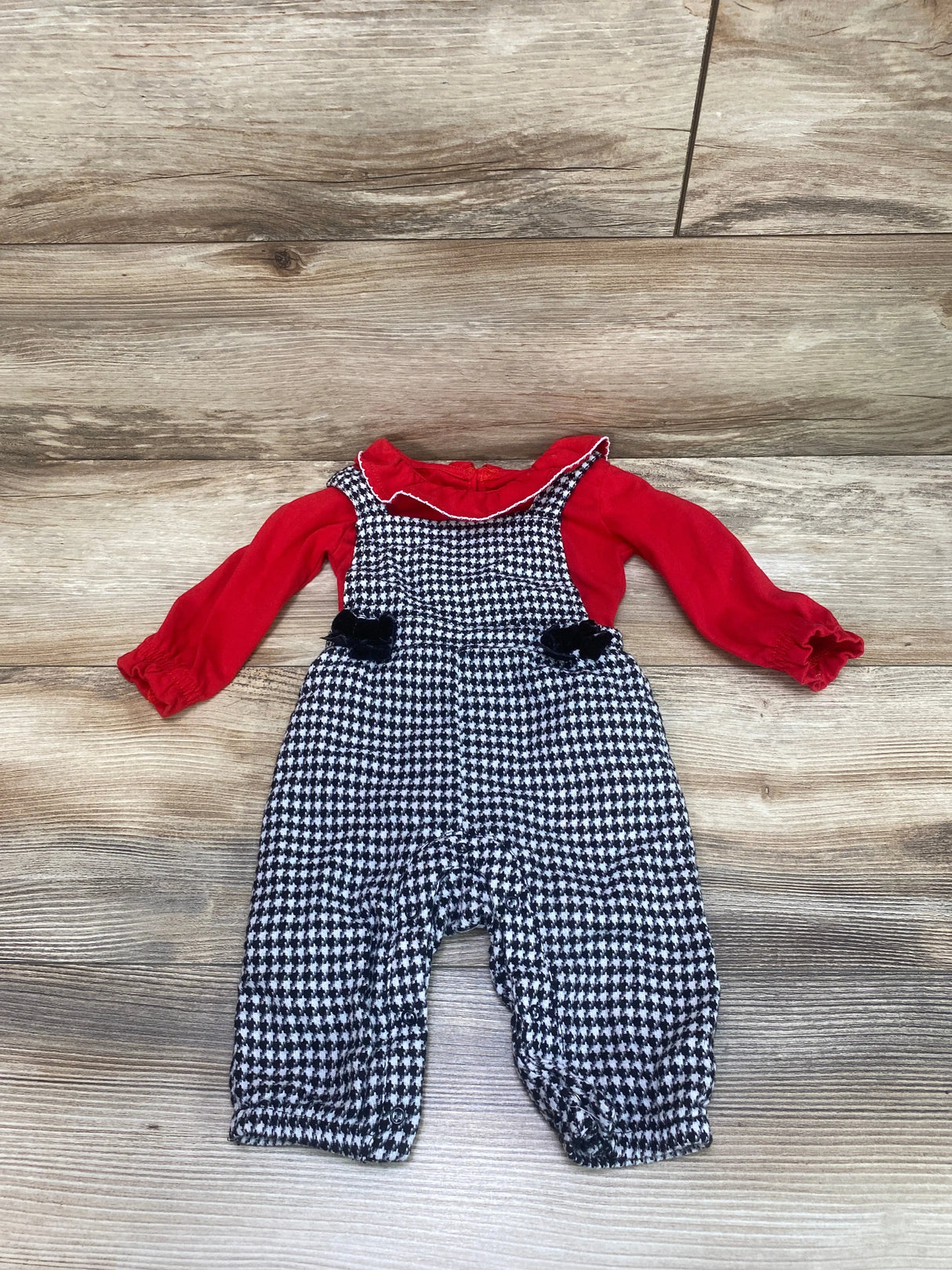 Wonder Nation 2pc Bodysuit & Houndstooth Jumpsuit Red sz 3-6m