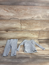 Koala Baby 2pc Ribbed Kimono Shirt & Pants Set Grey sz 3-6m