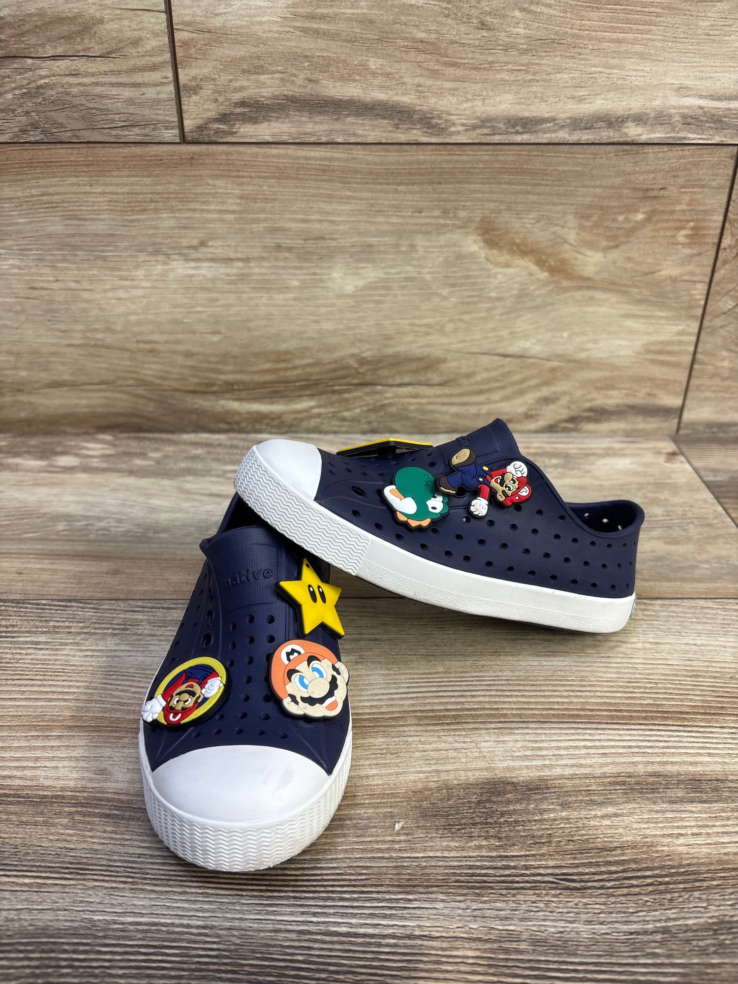 Native Jefferson Slip On & Jibbitz Shoes Blue sz 11c