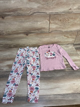 Chick Pea 2pc Floral Pumpkin Pajama Set Pink sz 5T