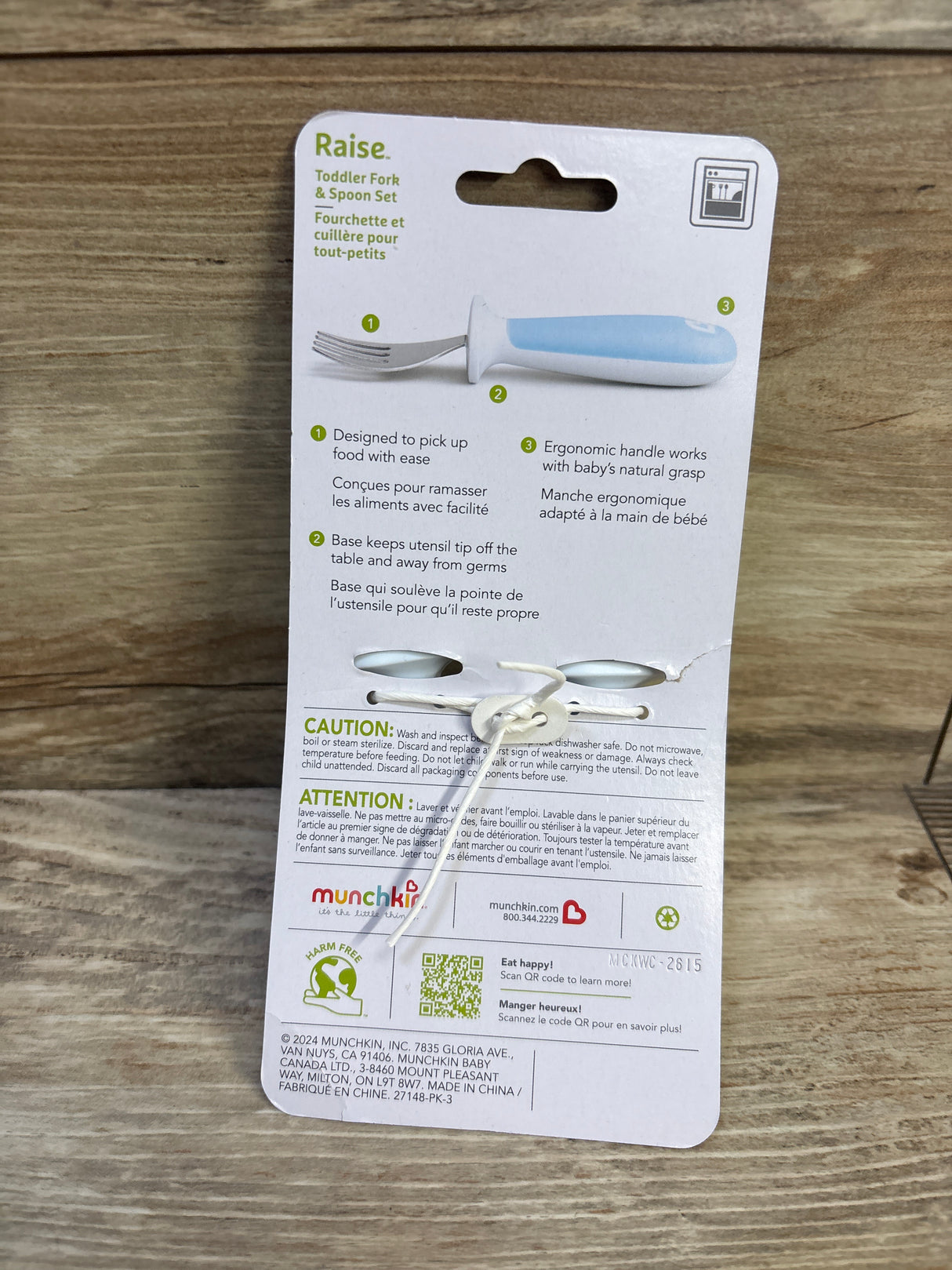 NEW Munchkin Raise Toddler Fork & Spoon Set 2pc, Blue