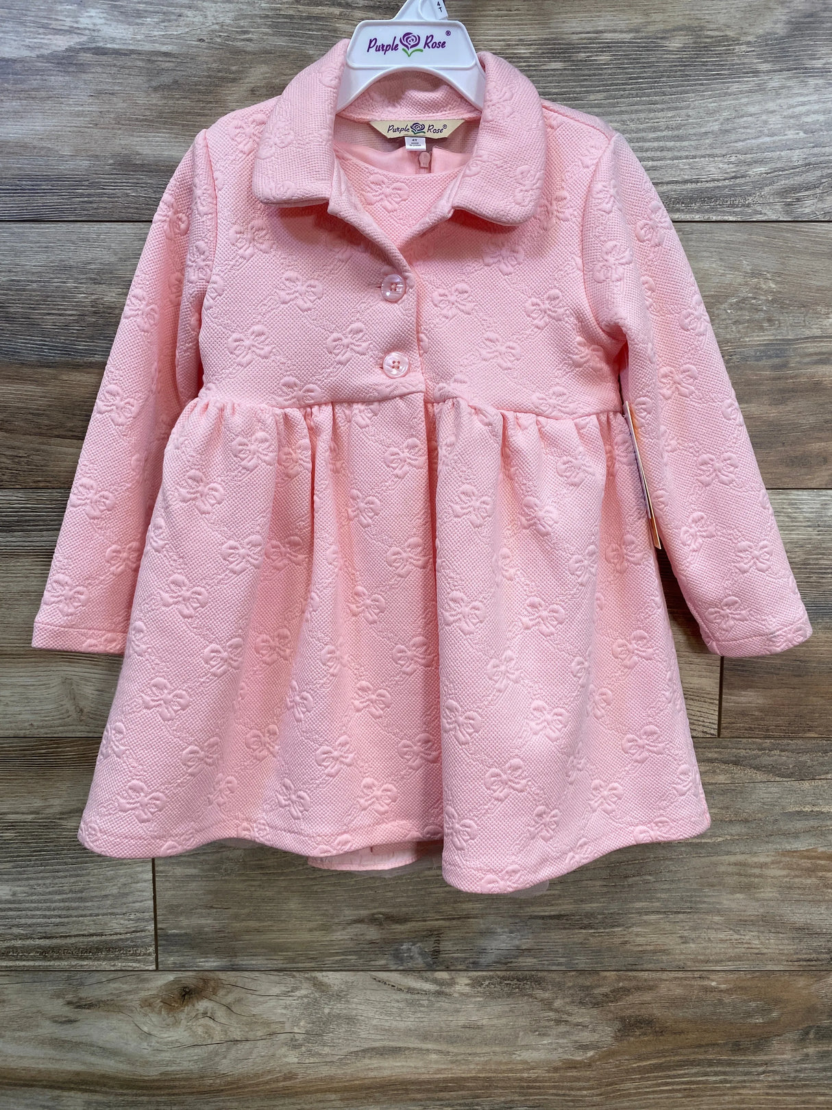 NEW Purple Rose 2pc Dress Coat & Dress Set Pink sz 4T