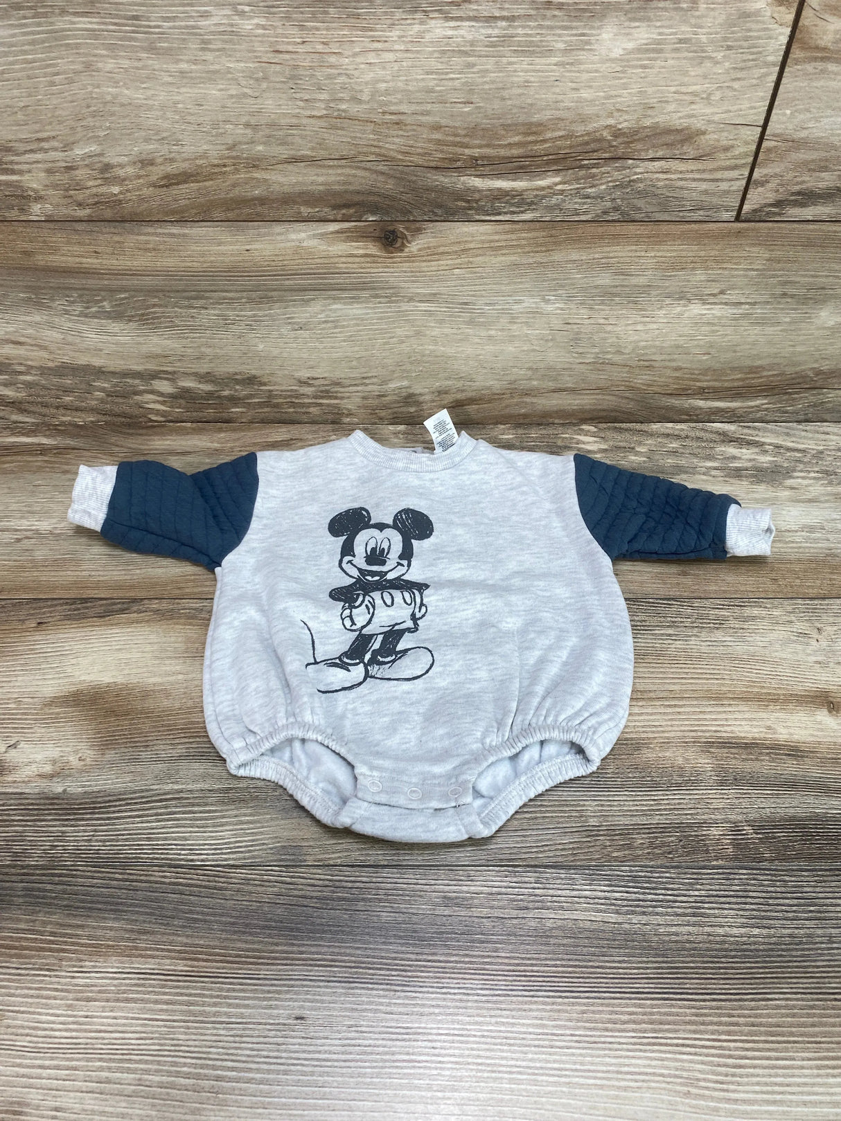 Disney Baby Mickey Mouse Sweatshirt Romper Grey sz 0-3m