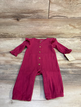NEW Little Me Organic Button Front Coverall Hot Pink sz 6m
