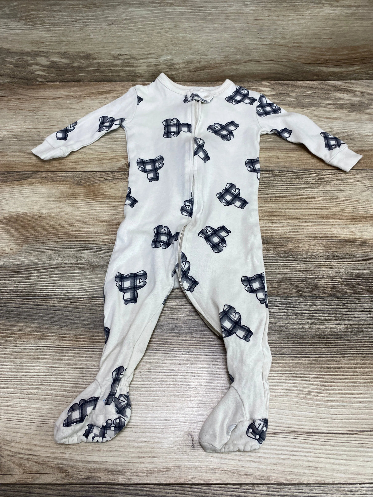 Baby Gap Bear Print Sleeper Beige sz 3-6m