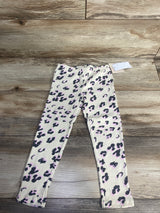 NEW Grayson Mini Leopard Print Ribbed Leggings Cream sz 4T