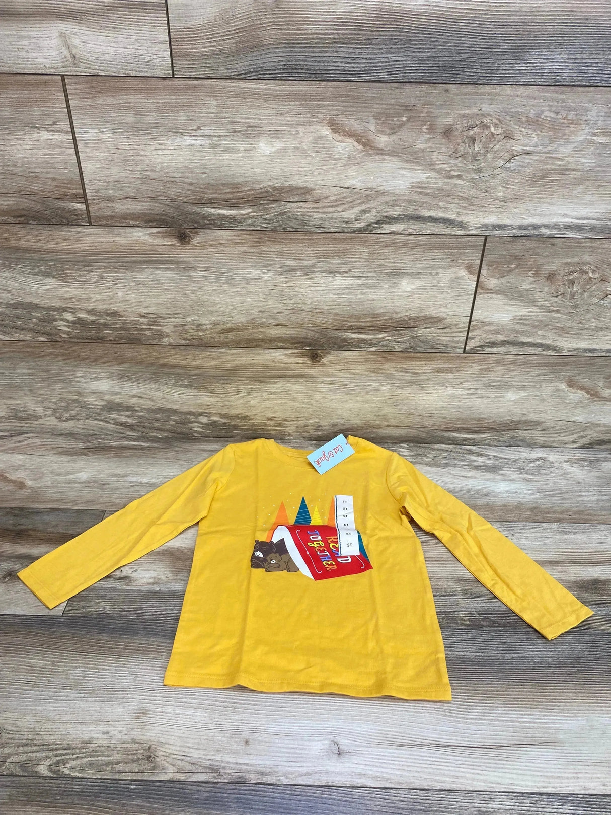 NEW Cat & Jack Read Together Shirt Yellow sz 5T