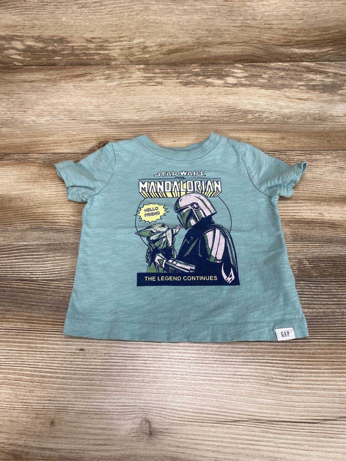 Baby Gap Star Wars The Mandalorian Shirt Green sz 3-6m