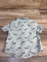 Rabbit + Bear Organic Button-Up Shirt Green sz 2T