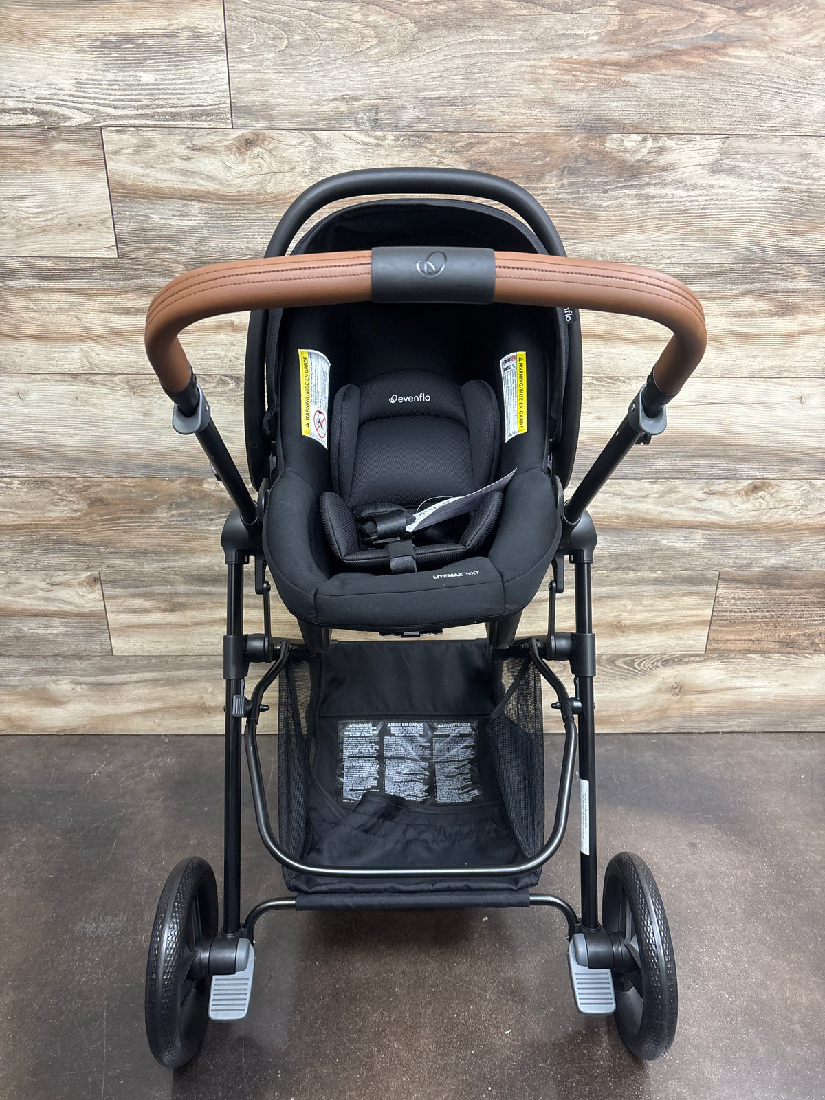 NEW Evenflo Pivot Modular Travel System with LiteMax NXT Infant Car Seat Ebony Black