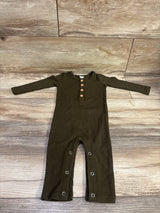 Kate Quinn Ribbed Henley Modal Coverall Green sz 6-12m