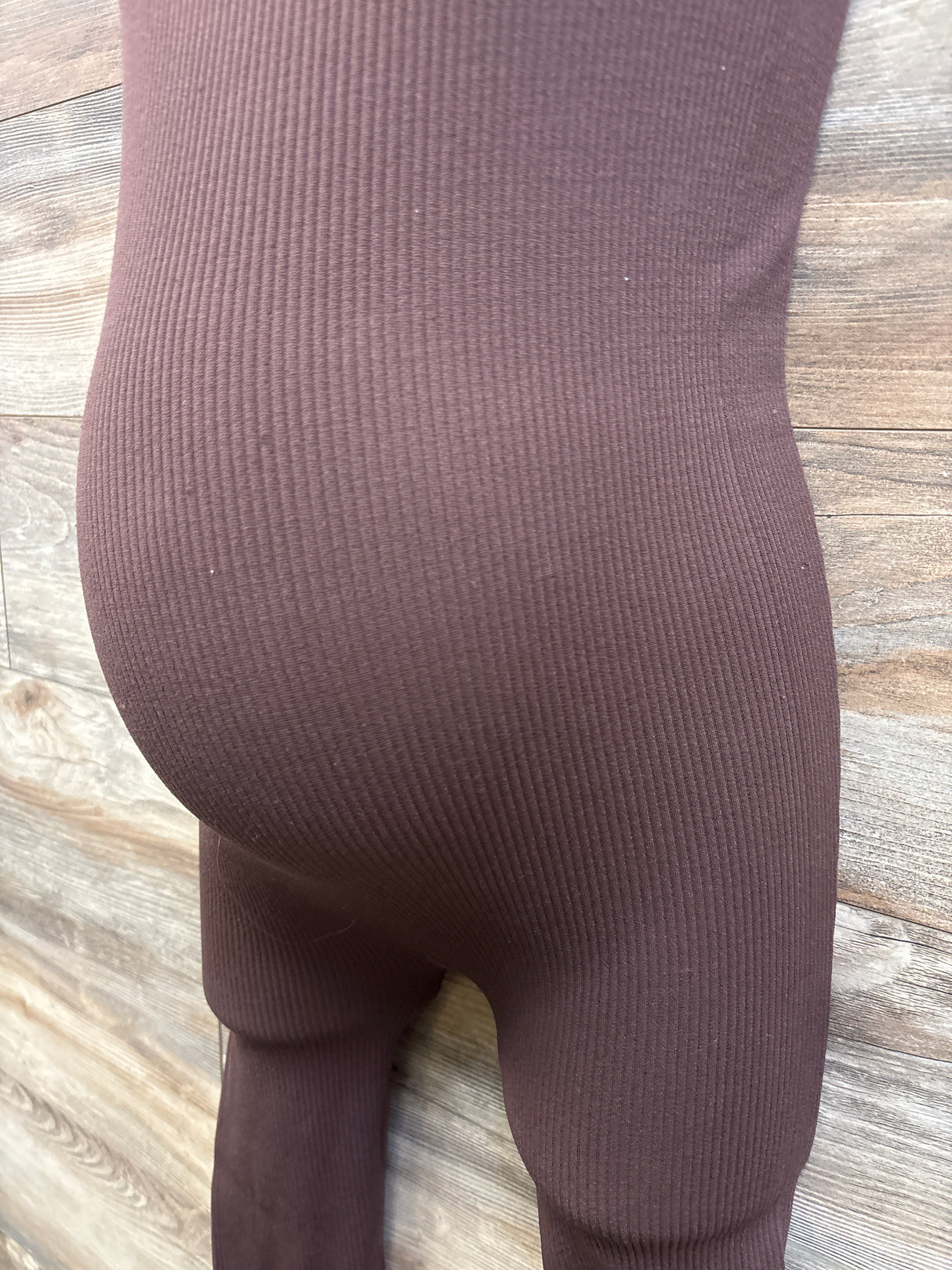 FCT Love Circle Maternity Ribbed Jumpsuit Brown sz Medium