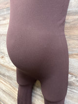 FCT Love Circle Maternity Ribbed Jumpsuit Brown sz Medium