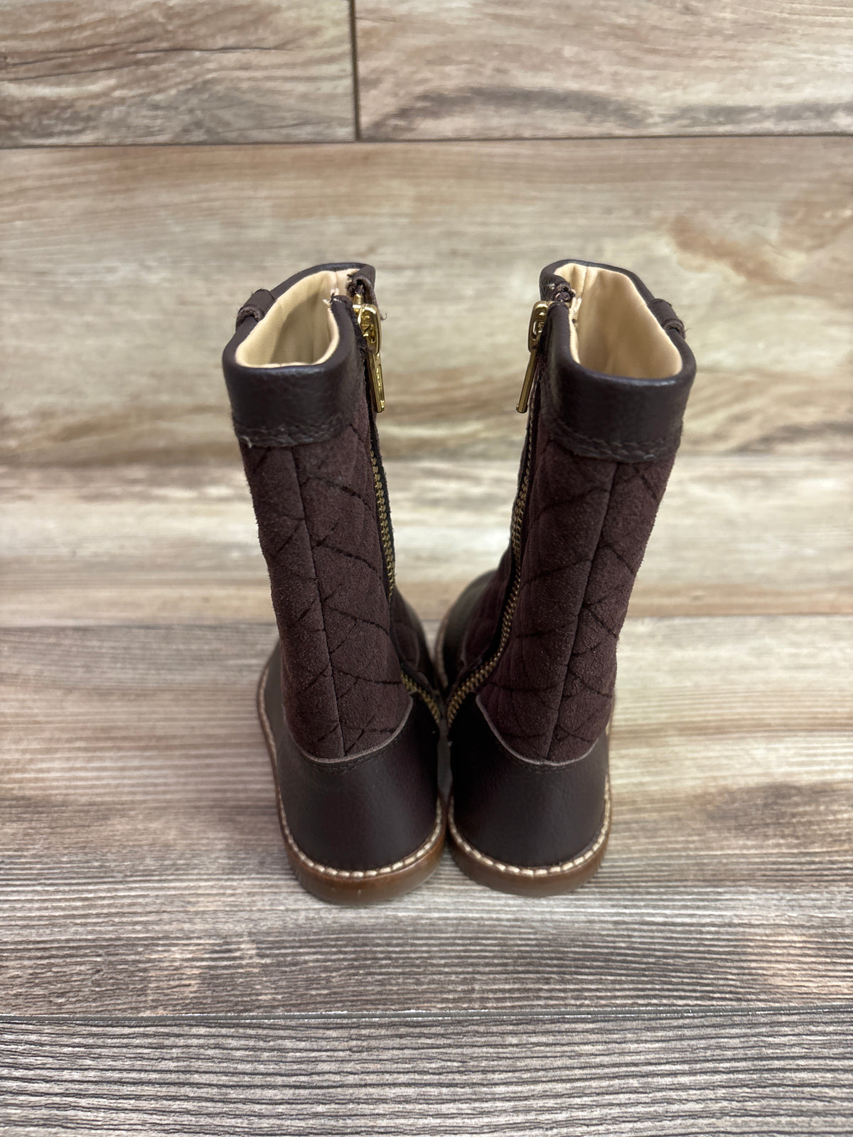 Janie & Jack Quilted Riding Boots Brown sz 6c