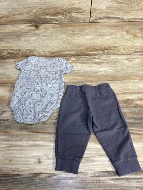 Carter's 2pc Bear Print Bodysuit & Pants Grey sz 9m - Me n Mommy To Be
