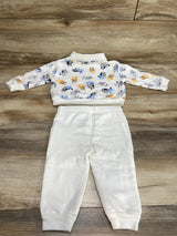 Bluey 2pc 1/4 Zip Pullover Sweatshirt & Pants White sz 6-9m