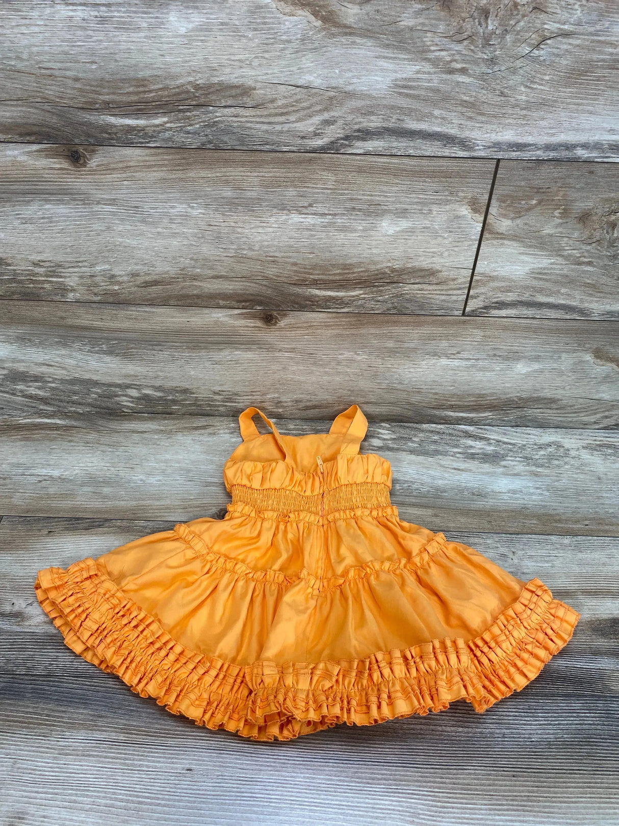 Habitual Kid Ruffle Smocked Waist Fit & Flare Dress Orange sz 18m