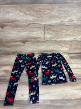 Cat & Jack 2pc Reindeer Velour Pajama Set Navy sz 4T
