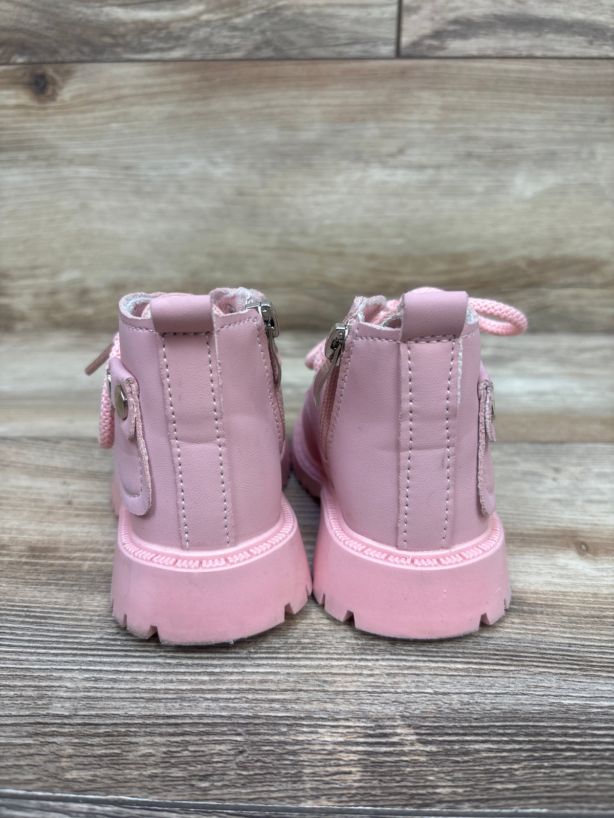 SZJBUY Side Zip Lace-Up Ankle Boots Pink sz 5c