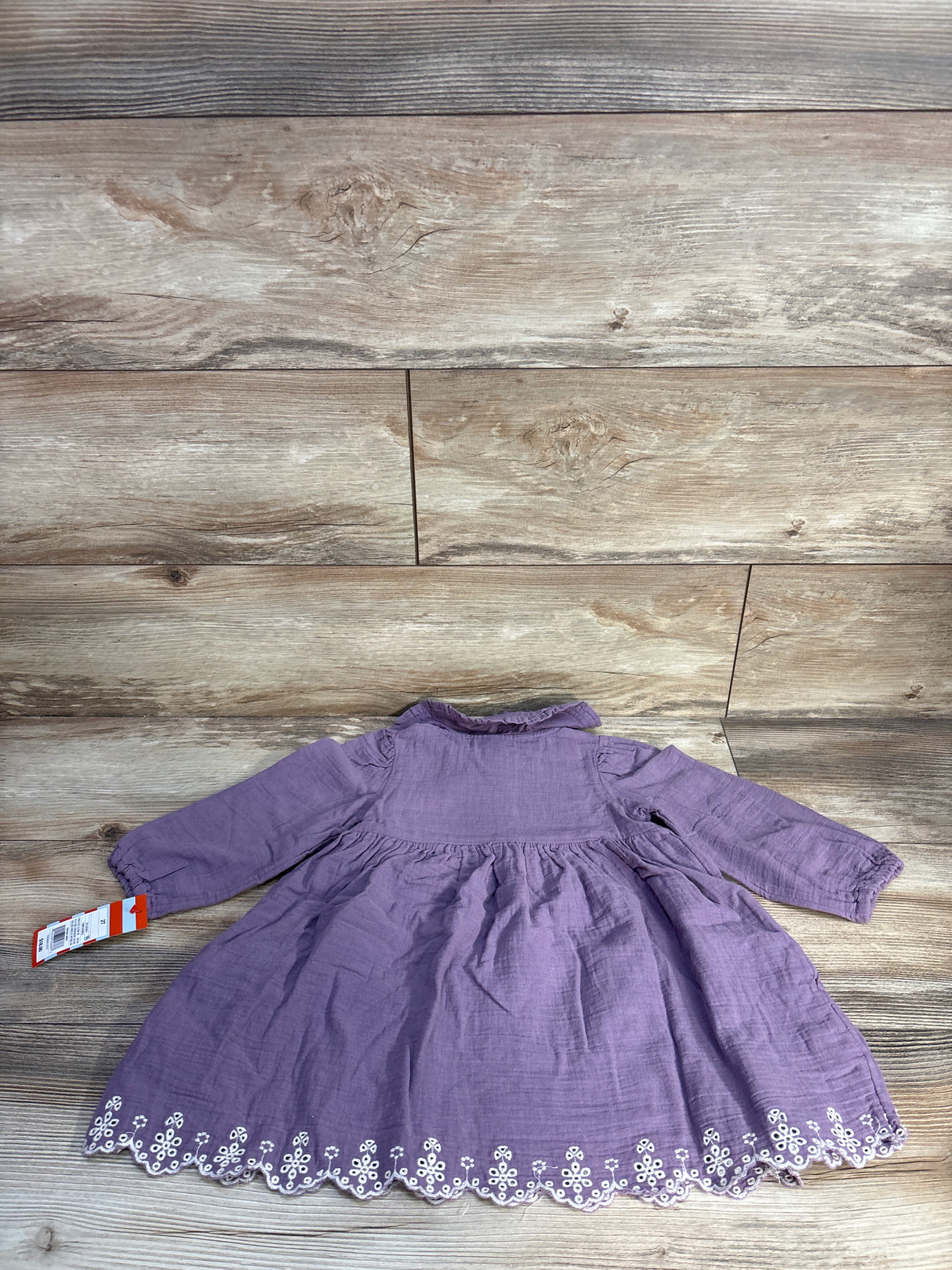 NEW Cat & Jack Gauze Eyelet Long Sleeve Dress Purple sz 2T