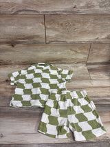 Grayson Mini 2c Button-Up Shirt & Shorts Set Green sz 3T