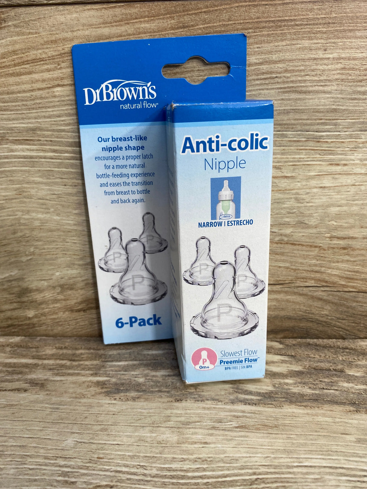 NEW Dr. Brown's Preemie Flow Narrow Baby Bottle Silicone Nipple - Slowest Flow - 6pk