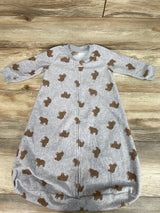 Simple Joys Bear Print Fleece Sleep Sack Grey sz 3-6m