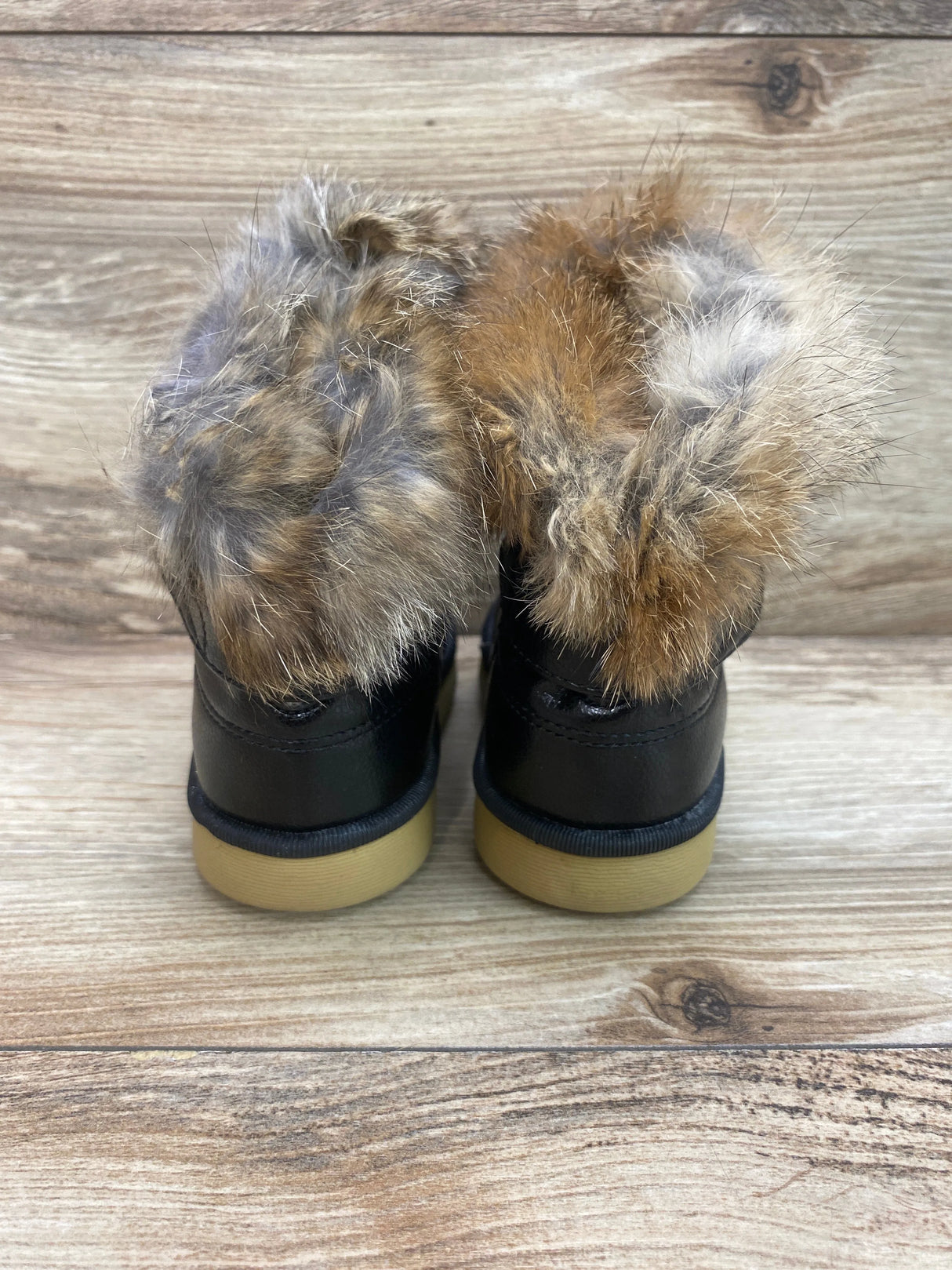 Comfy Kids Toddler Winter Boots With Faux Fur Black Sz 6c