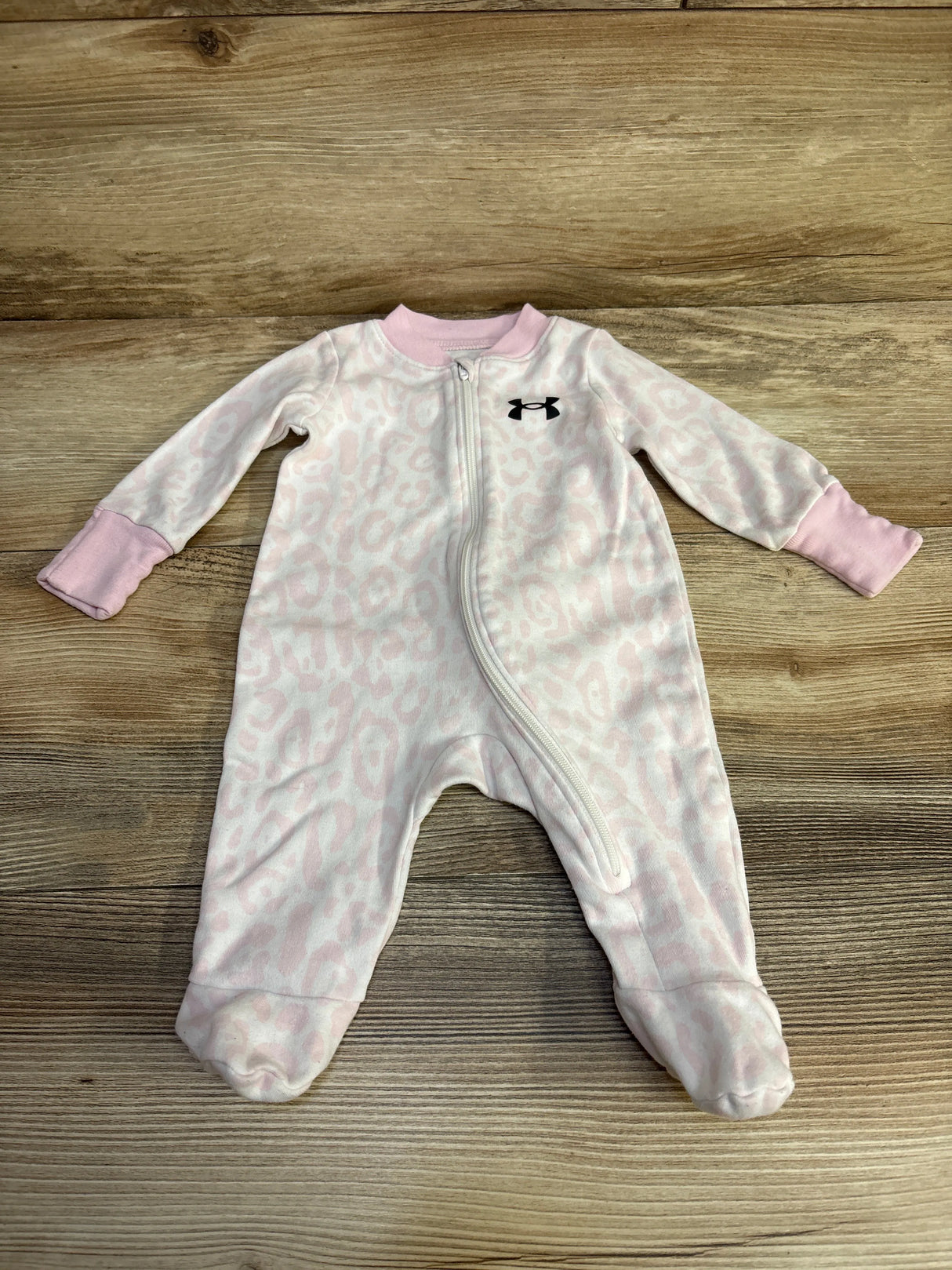 Under Armour Leopard Print Sleeper White/Pink sz 0-3m - Me n Mommy To Be