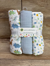 NEW Little Me 3pk Muslin Swaddle Blankets White 36x40''