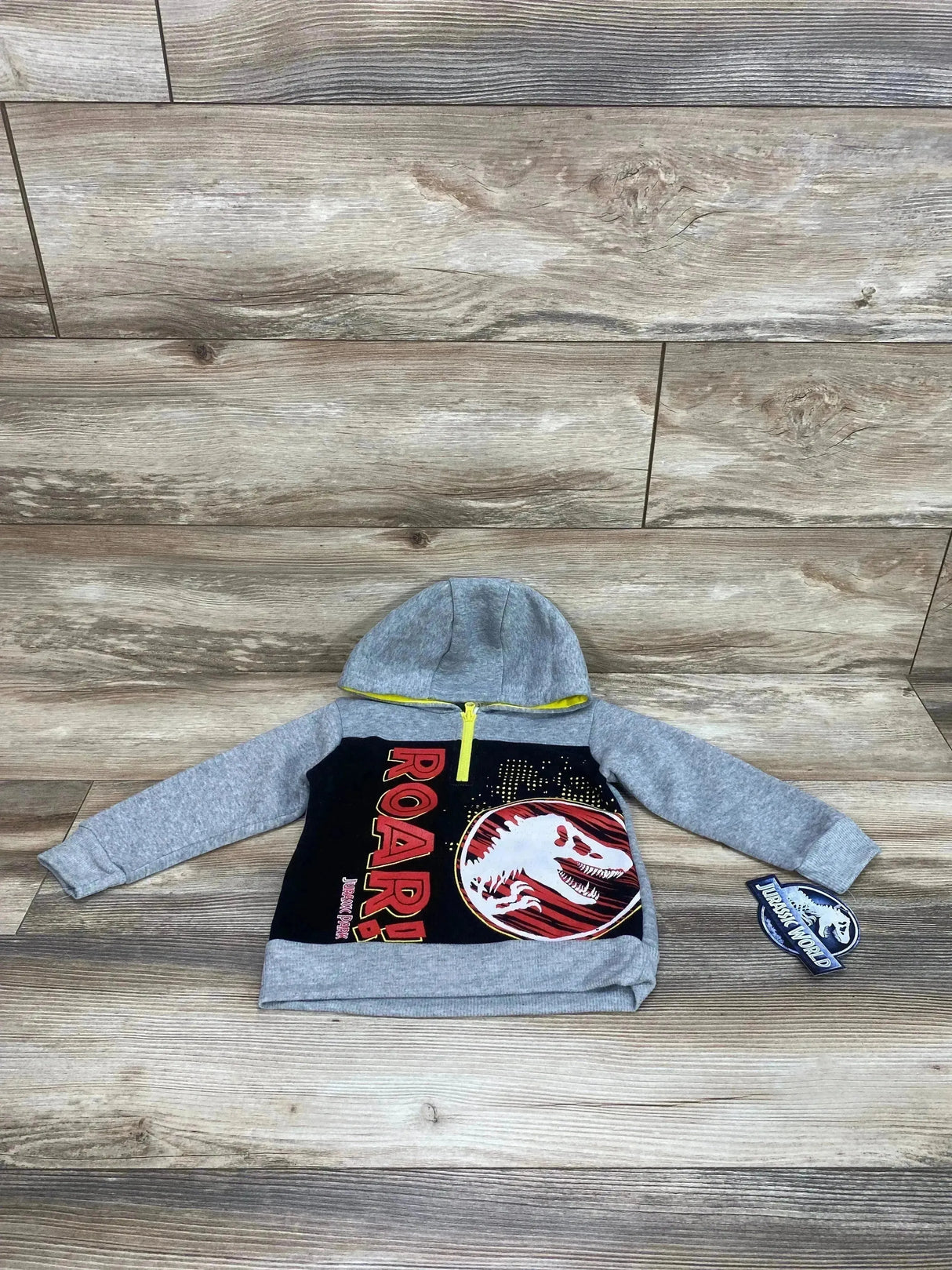 NEW Jurassic World Pullover Hoodie Grey sz 3T