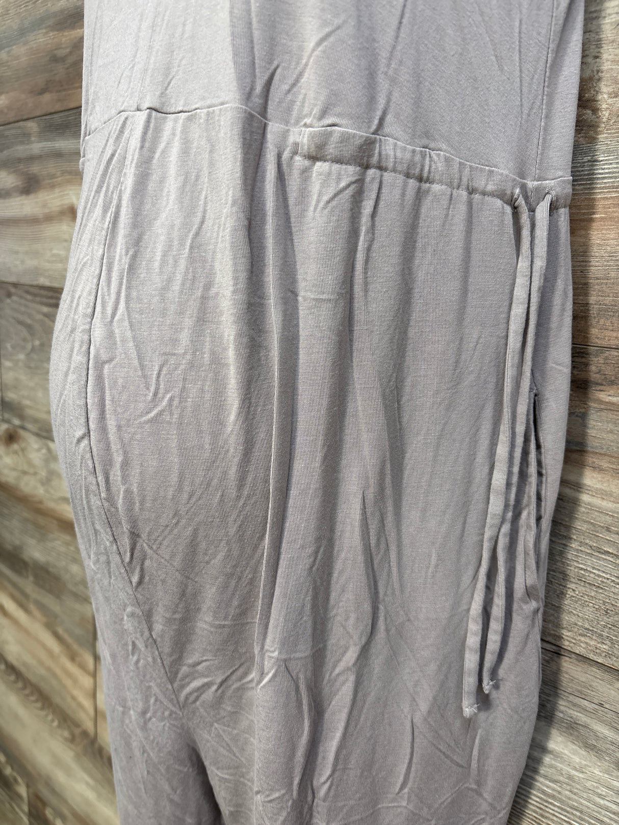Isabel Maternity Knit Knot Sleeve Tank Jumpsuit Taupe sz XS