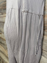 Isabel Maternity Knit Knot Sleeve Tank Jumpsuit Taupe sz XS
