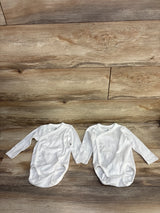 NEW H&M Kimono Long Sleeve Bodysuits 2pk White sz 6m