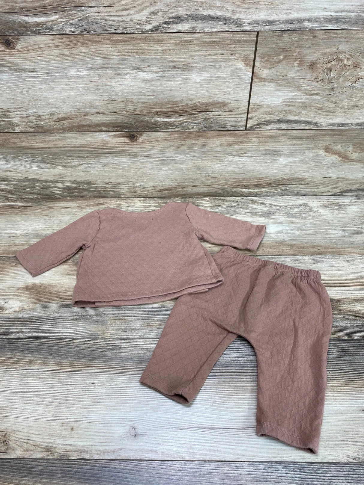 Grayson Collective 2pc Quilted Sweatshirt Set Brown sz 6-9m