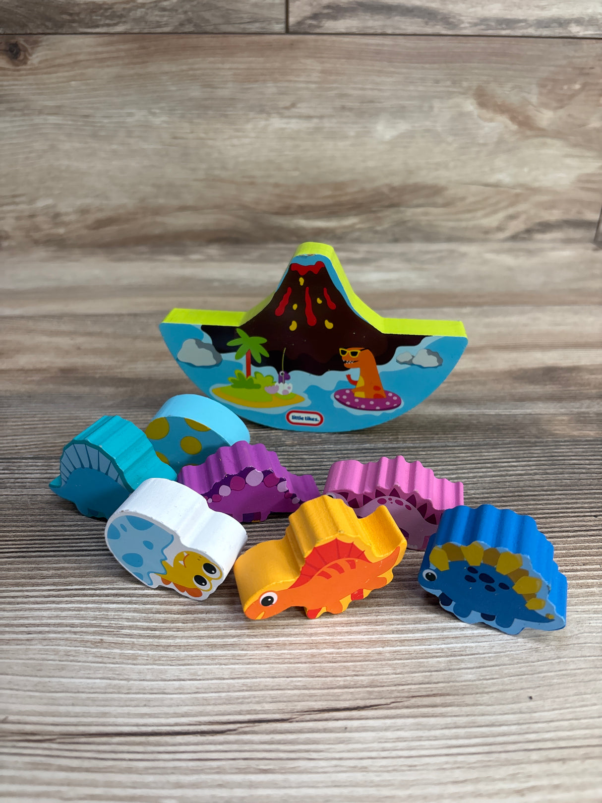 Little Tikes Stack & Balance Wood Dino Set, 8pc