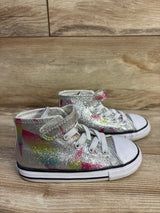 Converse Chuck Taylor All Star Easy-On  Prism High Top Glitter Sneakers Grey sz 9c