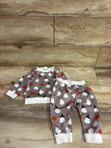 Geagodelia 2pc Halloween Ghost Pullover Sweathshirt & Pants Set Brown sz 12m